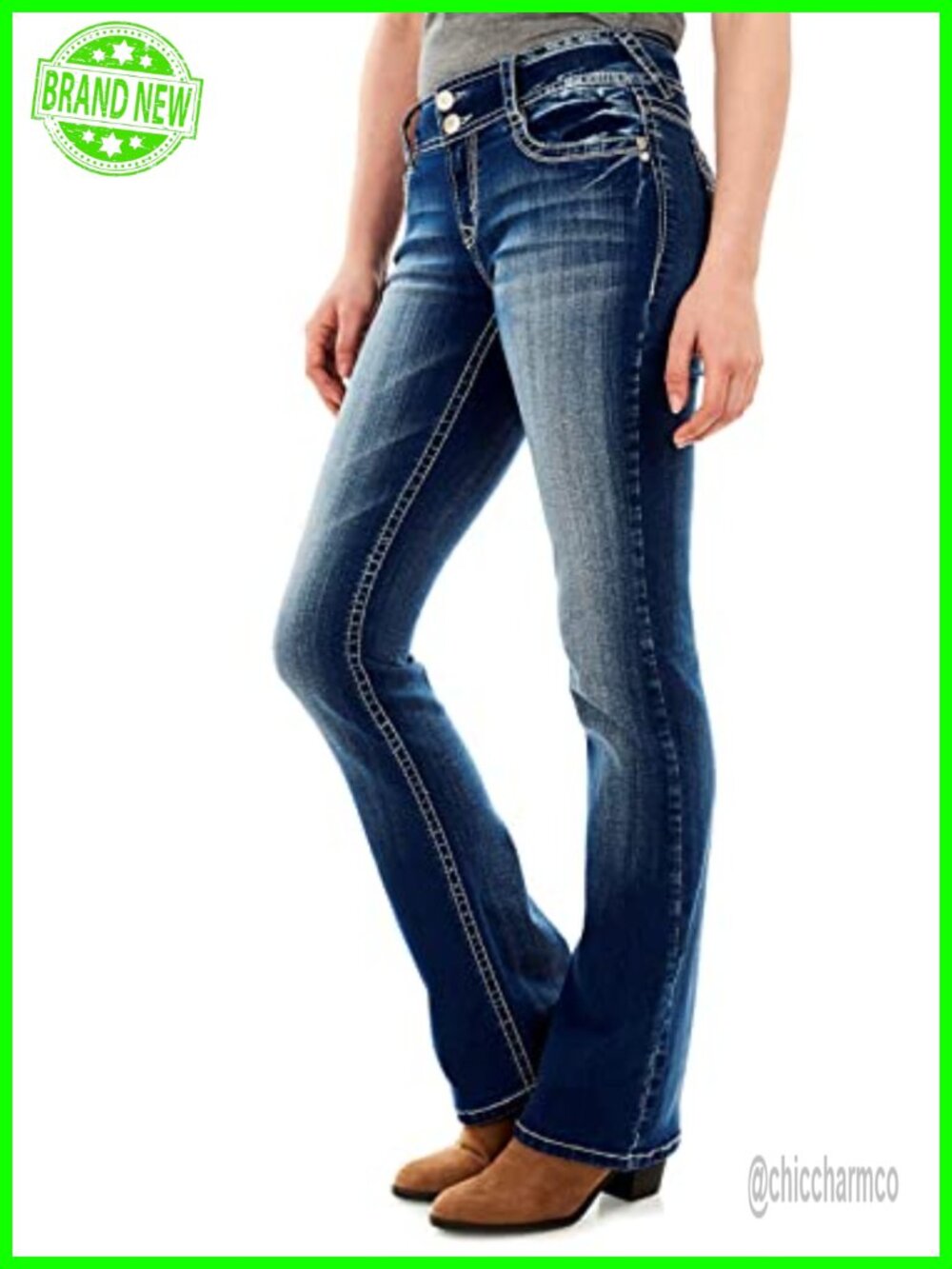 Luscious Curvy Bootcut Mid-Rise Insta Stretch Jeans